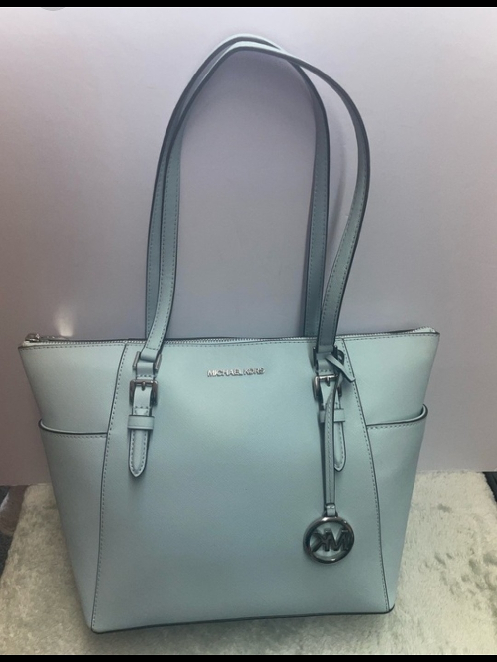 Michael Kors Pale Blue Saffiano Tote